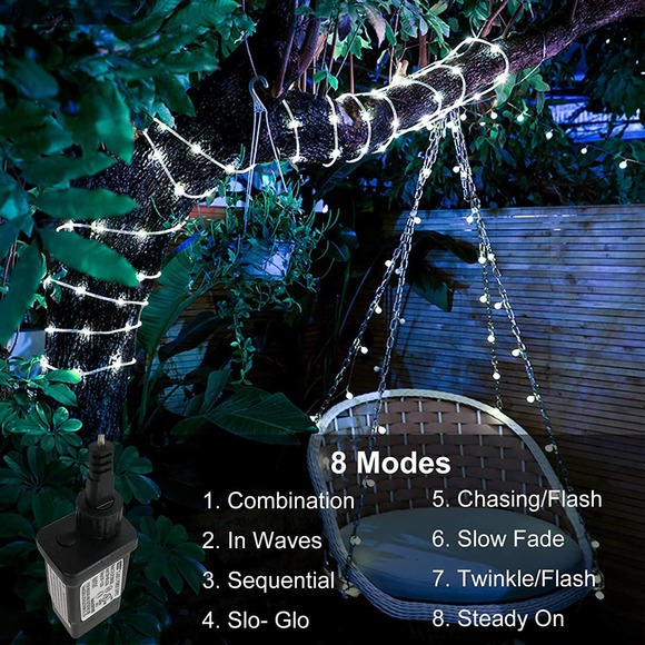 Rope Lights 66ft 480 LED 8 Modes Flexible with Timer & Memory (Warm White) - Picture 2 of 7